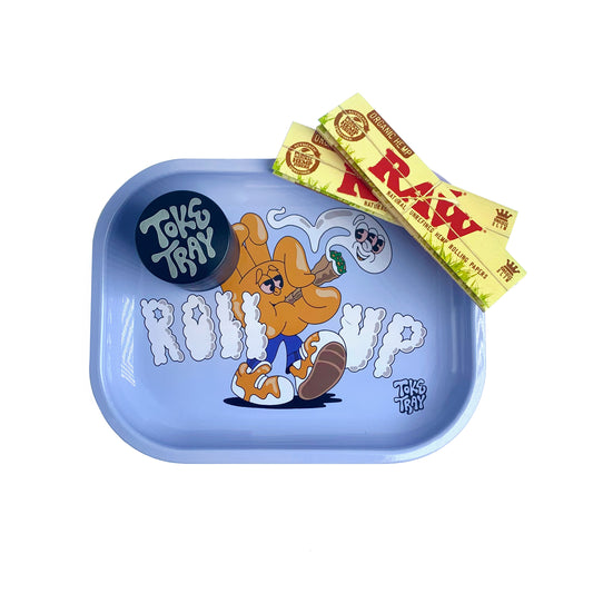 Hand High Rolling Tray Set | With Grinder and Raw Rolling Papers