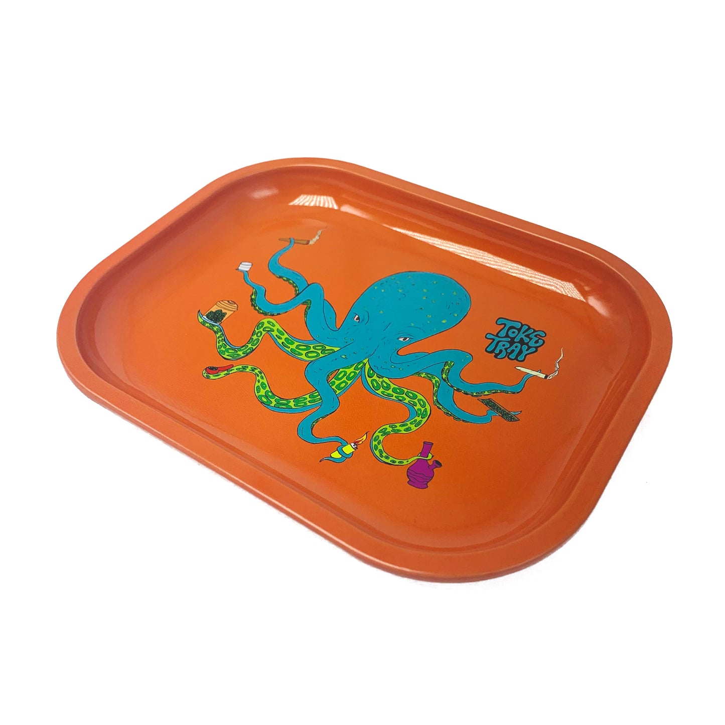OctoKush Rolling Tray Set | With Pink Grinder and Raw Rolling Papers