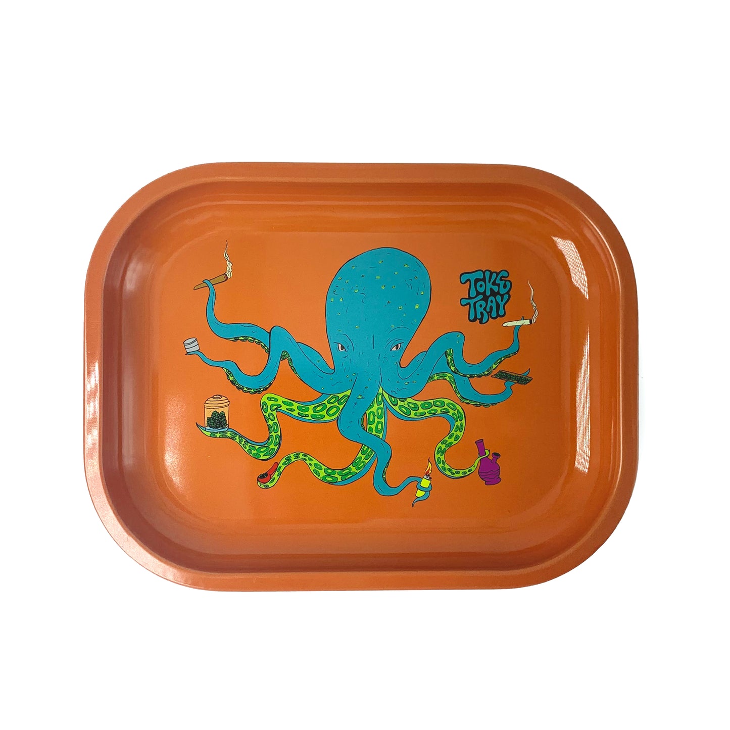 OctoKush Rolling Tray Set | With Pink Grinder and Raw Rolling Papers
