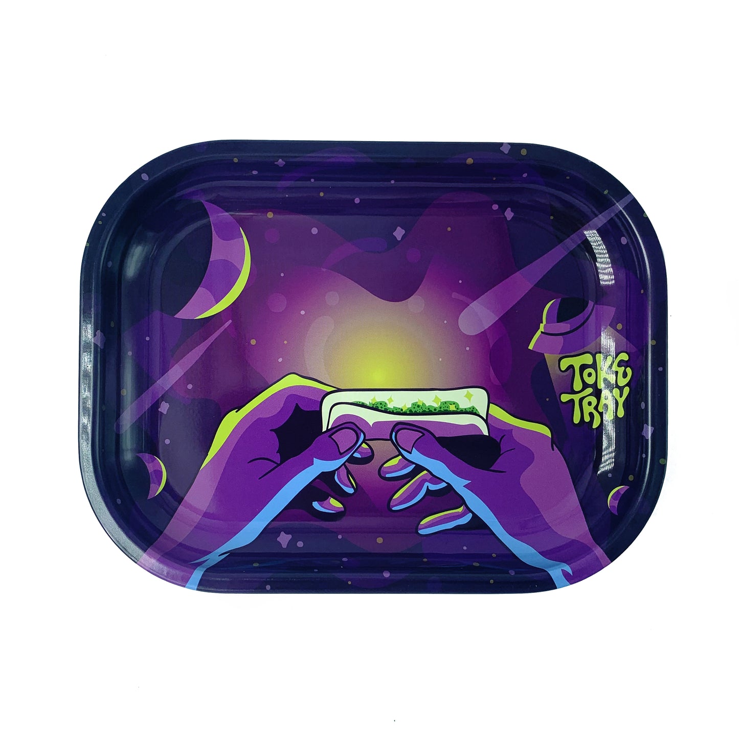 Purple Space Rolling Tray Set | With Pink Grinder and Raw Rolling Papers