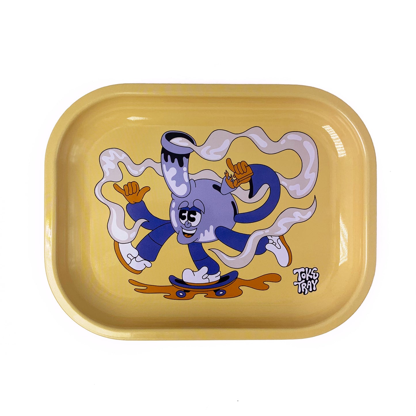 Skateboard Smoke Rolling Tray Set | With Grinder and Raw Rolling Papers