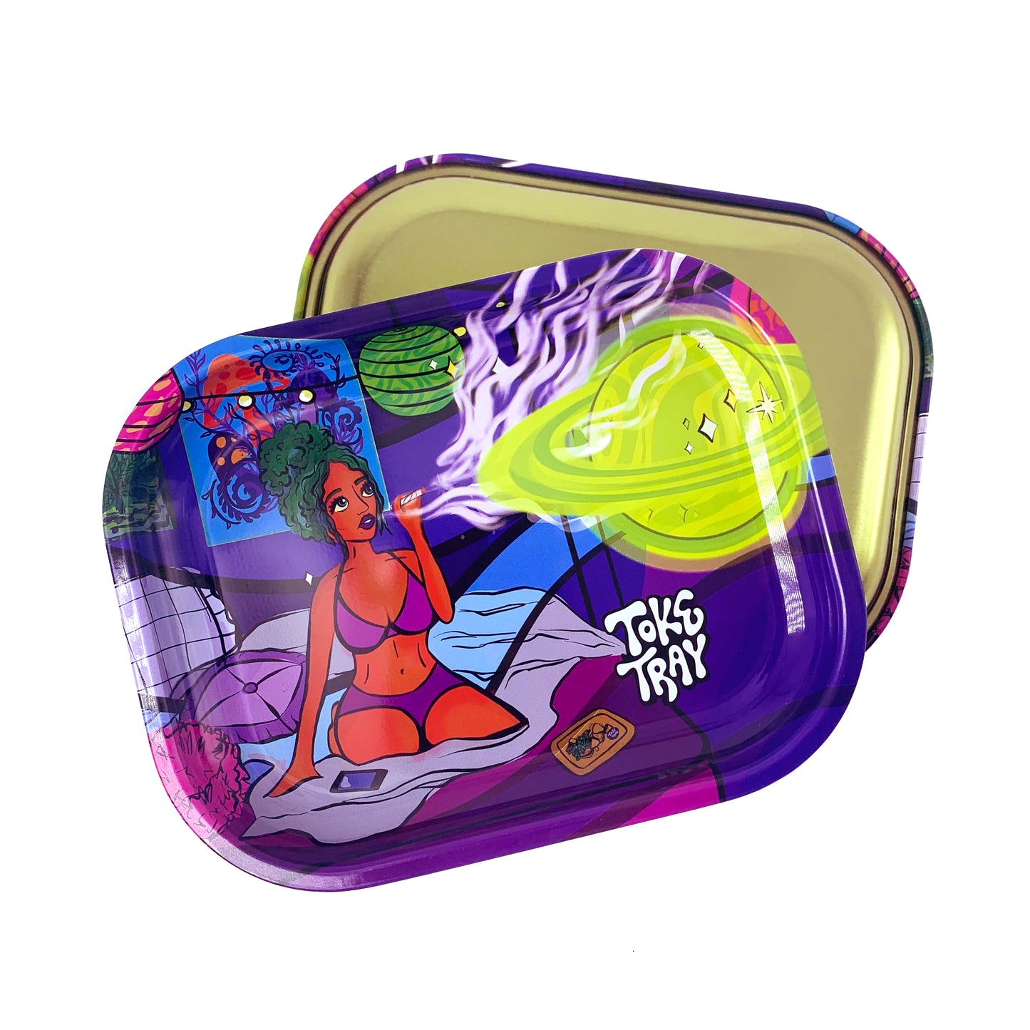Trippy Nights Rolling Tray Set | With Grinder and Raw Rolling Papers