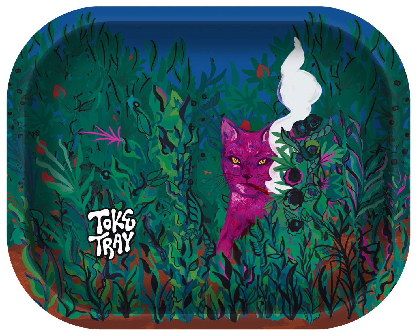 Trippy Pink Cat Rolling Tray