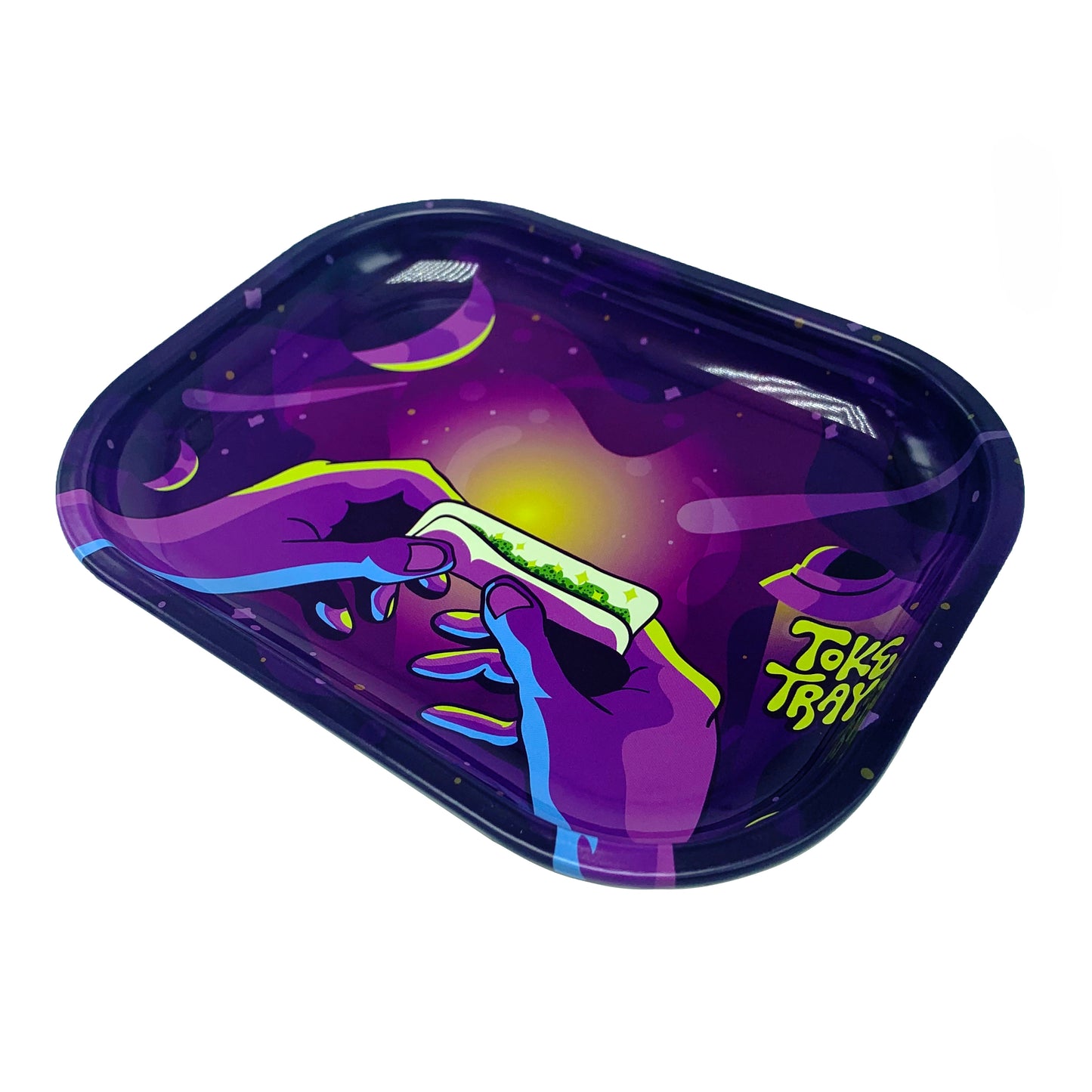 Purple Space Rolling Tray Set | With Pink Grinder and Raw Rolling Papers