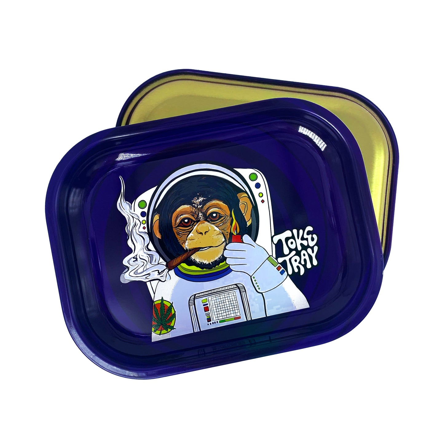 Space Monkey Rolling Tray Set | With Pink Grinder and Raw Rolling Papers